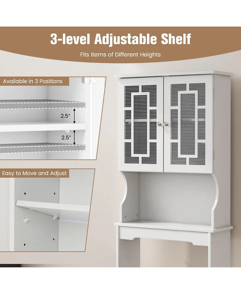 Sugift Bathroom Spacesaver Over the Toilet Door Storage Cabinet