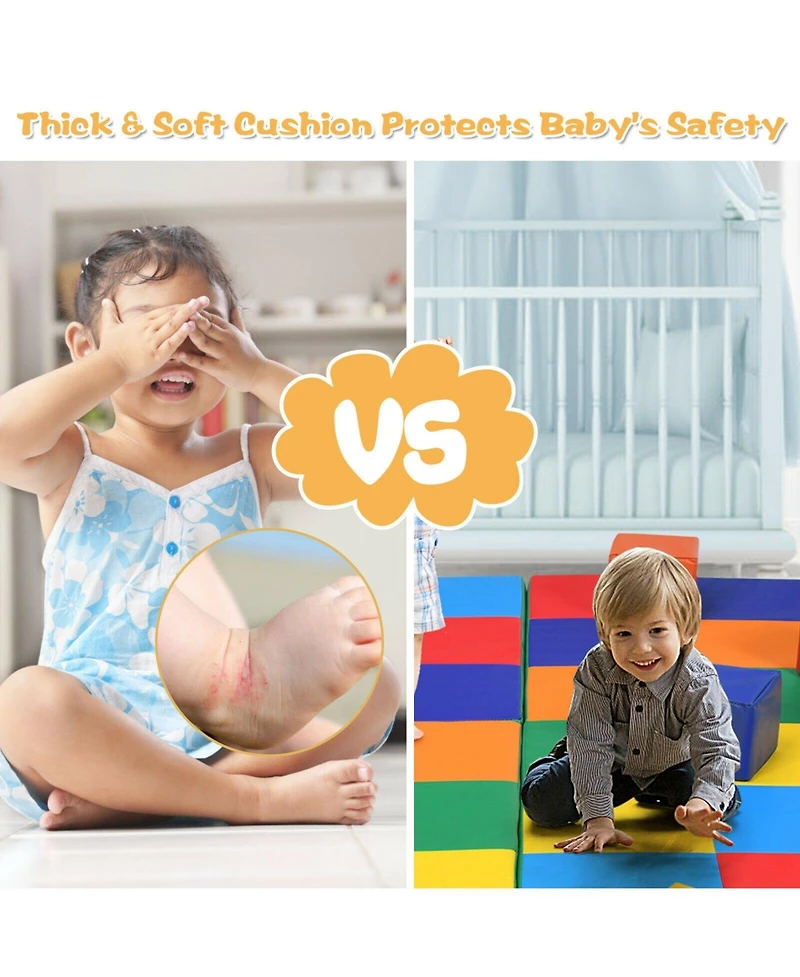 Hongge 58 Inch Toddler Foam Play Mat Baby Folding Activity Floor Mat