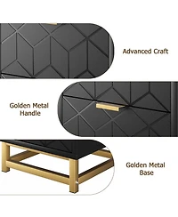 gaomon Black Nightstand, Modern 2 Drawer Dresser for Bedroom, Large End Side Table Bedside Table with 2 Drawers