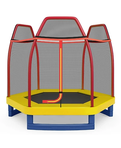 7 Feet Kids Recreational Bounce Jumper Trampoline-Red