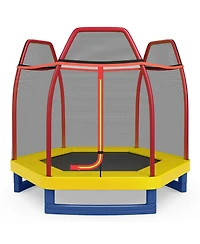 7 Feet Kids Recreational Bounce Jumper Trampoline-Red
