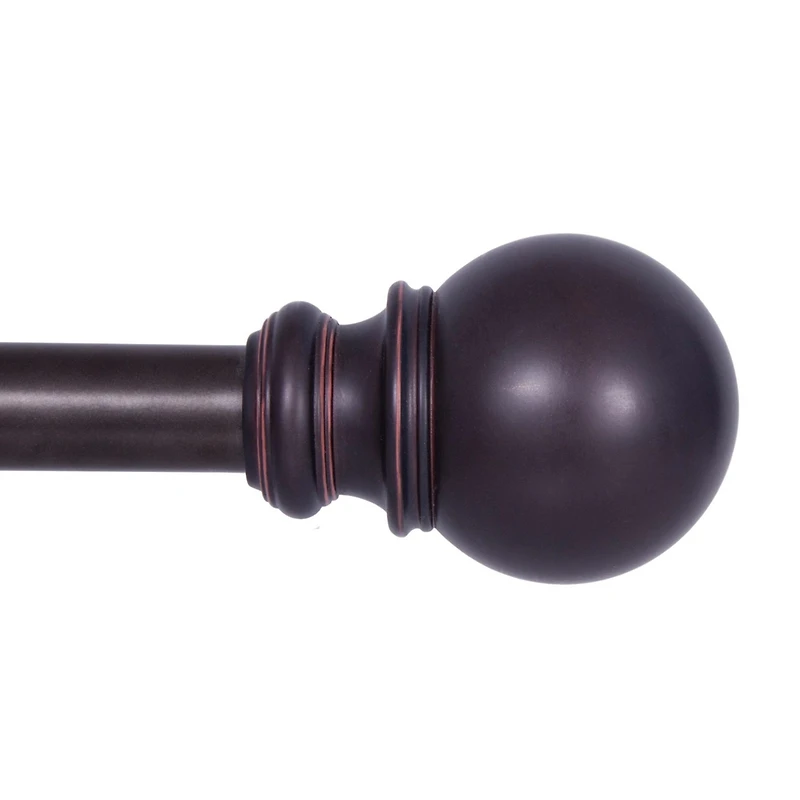 Kenney Bryce Satin Nickel 3/4 Inch Decorative Window Curtain Rod with Ball Finials