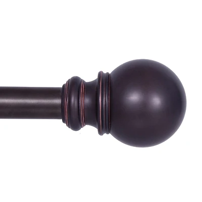 Kenney Bryce Satin Nickel 3/4 Inch Decorative Window Curtain Rod with Ball Finials