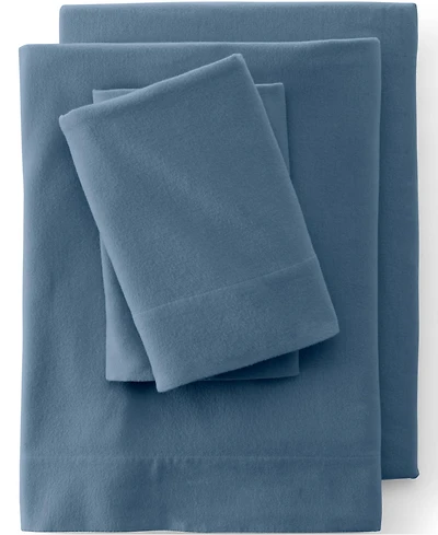 Lands' End Comfy Super Soft Cotton Flannel Bed Sheet Set - 5oz