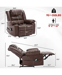 Streamdale Furniture Breathable Leather Massage Recliner