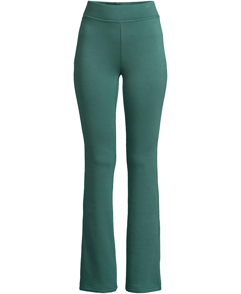 Lands' End Women's High Rise Serious Sweats Fleece Lined Pocket Bootcut Pants