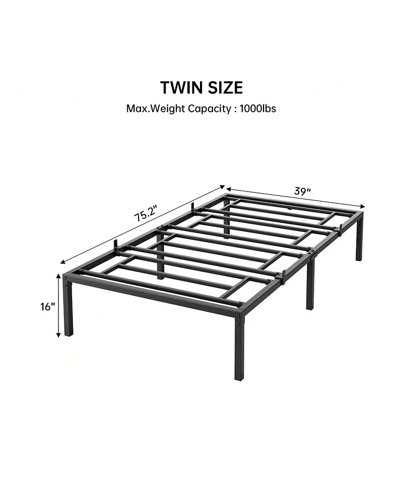 gaomon Inch Bed Frame, No Box Spring Needed, Heavy Duty Metal Platform Bed Frame For Bedroom, Easy Assembly