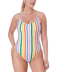 Andie Women's Amalfi Striped Scoop-Neck One-Piece Swimsuit