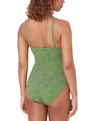 Women's Lanikai Textured Floral V-Neck One-Piece Swimsuit