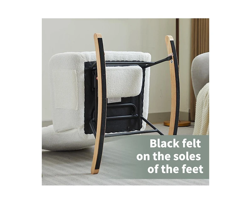 Streamdale Modern Nursery Rocking Chair w/ High Backrest (White)