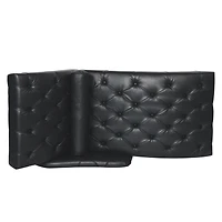 Streamdale Black Tufted Chaise Lounge with Pillow and Wood Legs