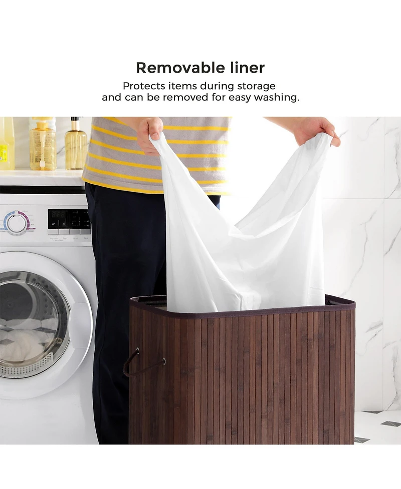 Songmics Home 26.5 Gallon Laundry Hamper with Lid and Handles, Dove Grey