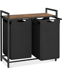 Songmics Home Laundry Hamper and Sorter, 2 pull-out & removable bags, White