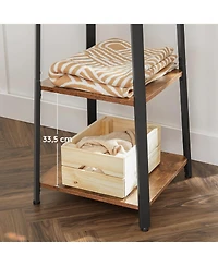 Songmics Home Industrial Style Coat Rack with 3 Shelves, Rustic Brown & Black