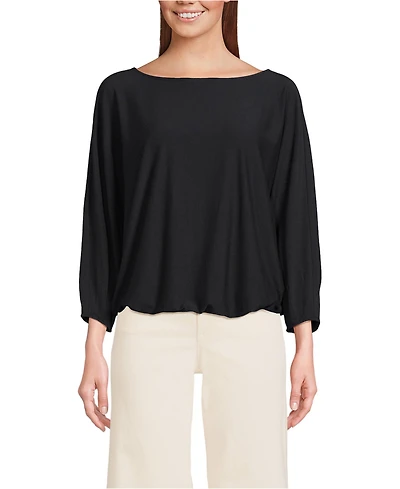 Lands' End Women's Lightweight Jersey 3/4 Sleeve Dolman Blouson Top