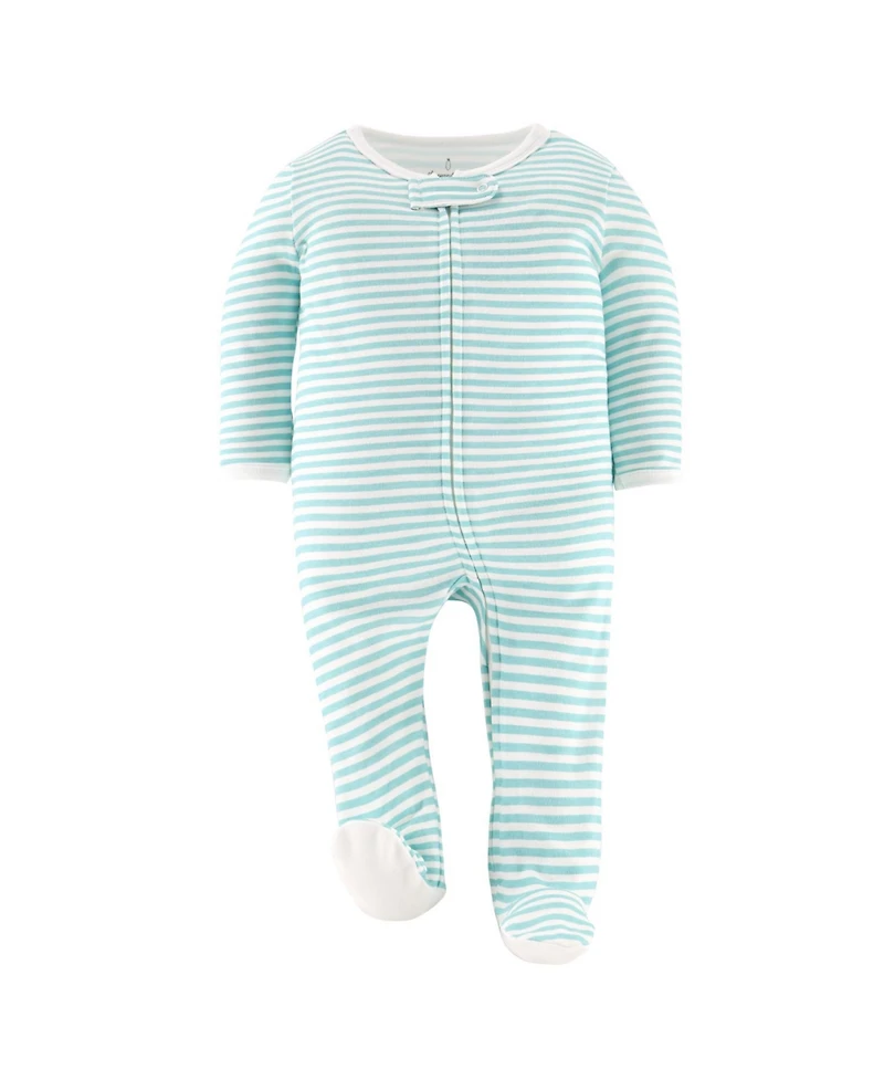 The Peanutshell Neutral Celestial Footed Baby Sleepers for Boys & Girls, 3 Pack