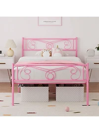 gaomon Metal Platform Bed Frame With Headboard And Footboard, Steel Slat Support And Mattress Foundation, No Box Spring Needed