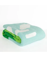 Level Up Minecraft Creepers and Trees 50x60 Feather Knit Throw Blanket