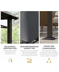 Outsunny 10' x 10' Grill Gazebo Canopy, Geodesic Look, Steel Frame,