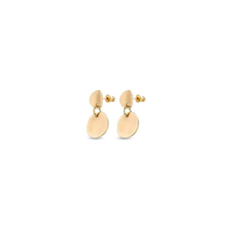 UNOde50 Metal Clad Two Uneven Round Earrings