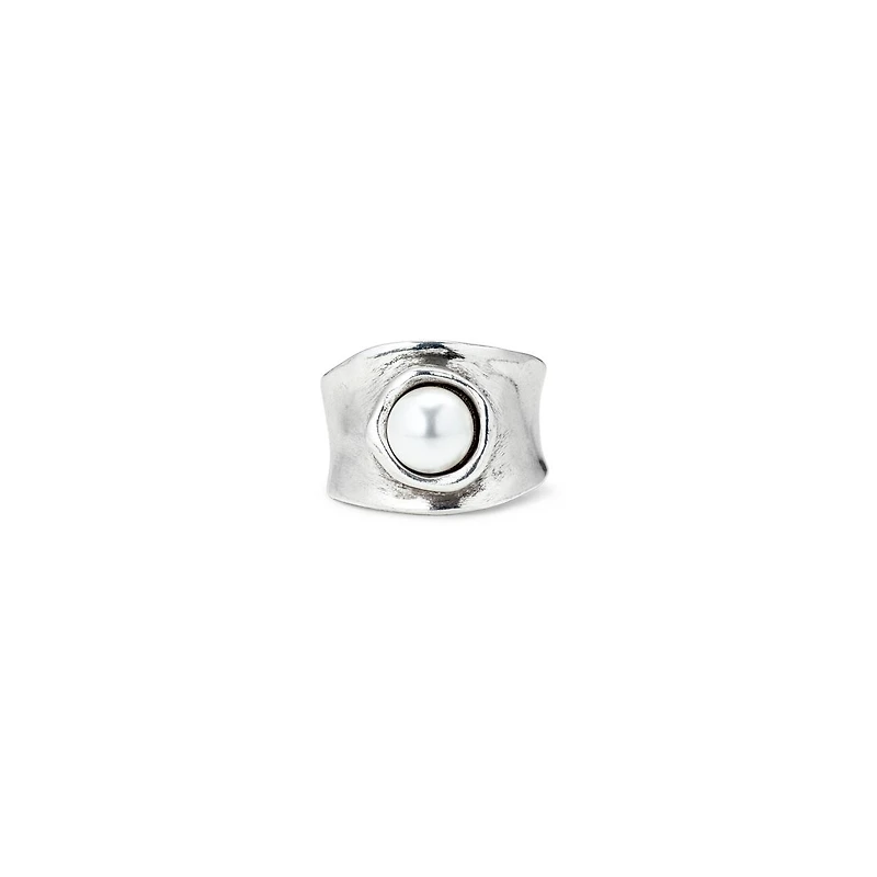UNOde50 Sterling Silver Metal Crystal Clad Ring