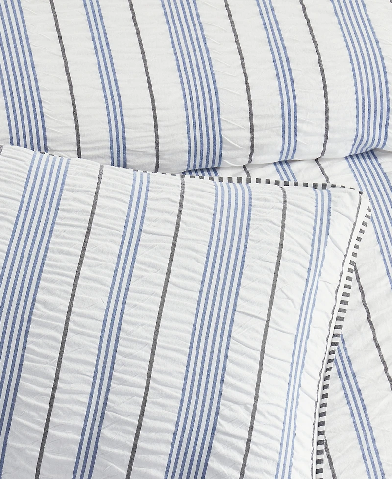 Dkny Seersucker Stripe 3 Piece Comforter Set, King