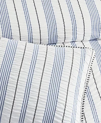 Dkny Seersucker Stripe 3 Piece Comforter Set, King