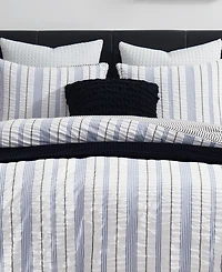 Dkny Seersucker Stripe 3 Piece Comforter Set, Full/Queen