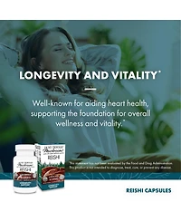 Host Defense Reishi Capsules - Heart & Immune Health Support Supplement - Mushroom Supplement to Support Energy & Vitality