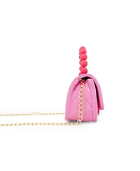 Tiny Treats + Zomi Gems Girls Pearl Handle Message Charm Handbag, Hot Pink