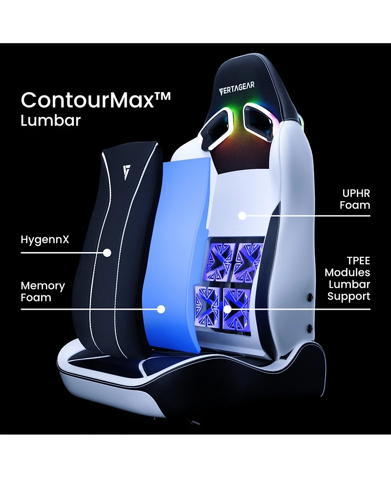 Vertagear SL3800 Ergonomic Gaming Chair featuring ContourMax Lumbar & VertaAir Seat systems - Burgundy Red