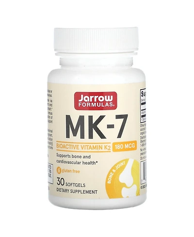 Jarrow Formulas Mk-7 180 mcg - Bioactive Form of Vitamin K2 - 30 Servings (Softgels)