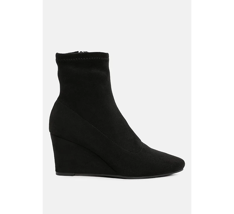 Yara Microfiber Wedge Sock Boots Women