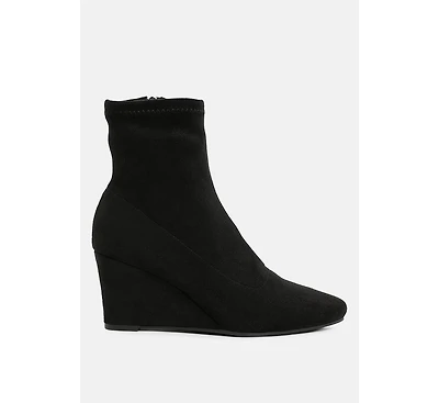 Yara Microfiber Wedge Sock Boots Women