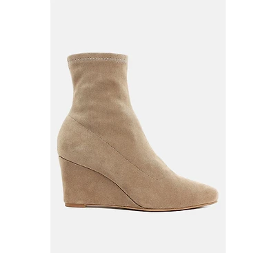 Yara Microfiber Wedge Sock Boots Women