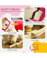 Qaba Kids Rocking Horse, Unicorn with Realistic Sounds for 18-36 Months