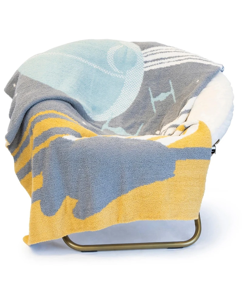 Saturday Park Star Wars Death Star Battle 50x60 Feather Knit Throw Blanket