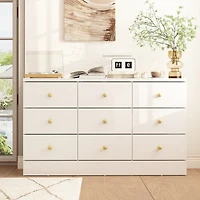 Homsee White Elegant Dresser With 9 Drawers