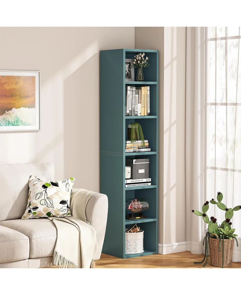 Tribesigns 70.9 Inch Tall Narrow Bookcase with Storage, 6 Tier Cube Display Shelves for Home Office