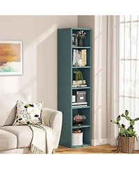 Tribesigns 70.9 Inch Tall Narrow Bookcase with Storage, 6 Tier Cube Display Shelves for Home Office