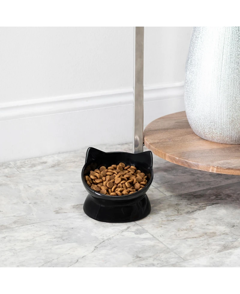 Park Life Designs Set of two Oscar Collection Tilted Rasied Cat Dishes