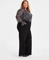 I.n.c. International Concepts Plus Wide-Leg Ponte-Knit Pants, Created for Macy's