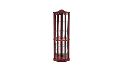 Elegant Glass Display Cabinet – Lighted Corner Curio for Living Room, Dining or Entryway