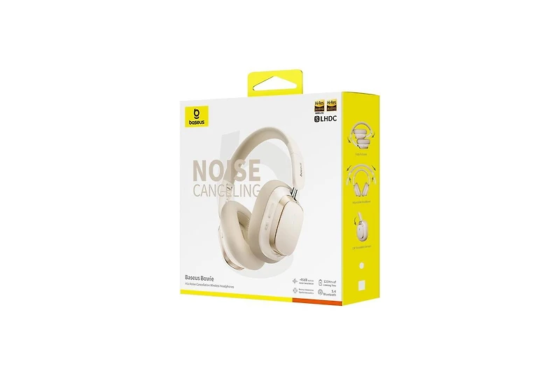 Baseus Wireless Headphones Noise Cancelling Over-Ear Bluetooth H1s, White