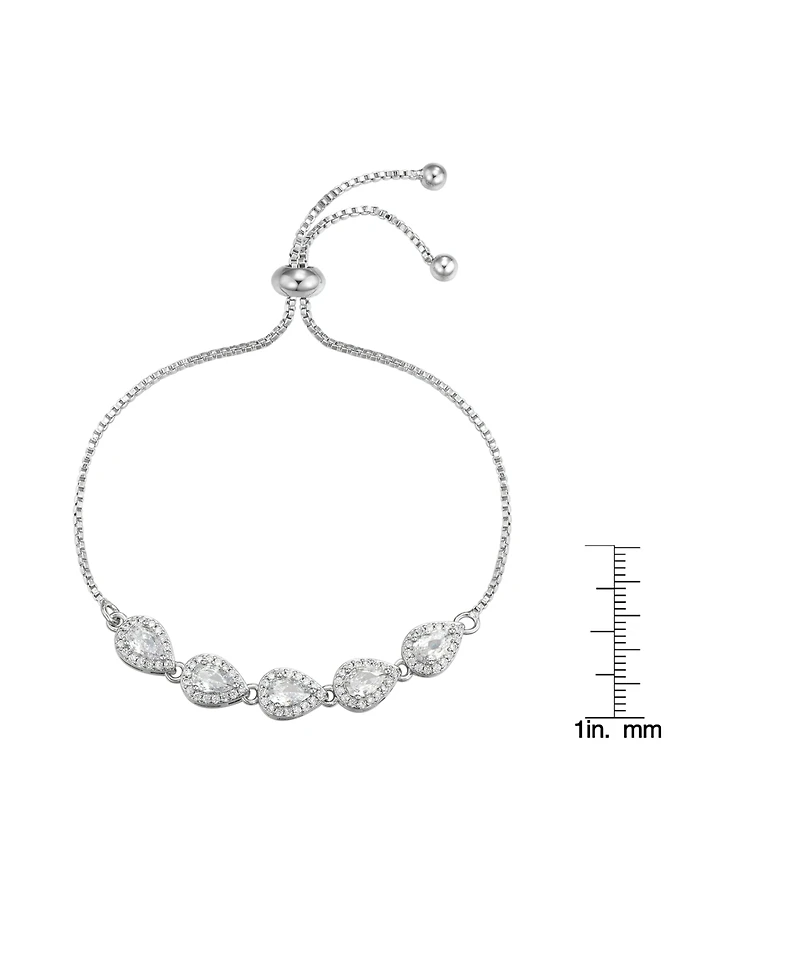 Macy's Cubic Zirconia Pear Link Adjustable Bracelet