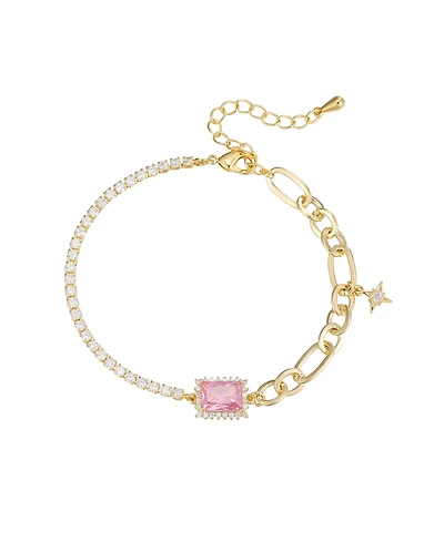 Macy's Cubic Zirconia Rectangle Half Design Bracelet