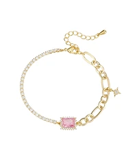 Macy's Cubic Zirconia Rectangle Half Design Bracelet