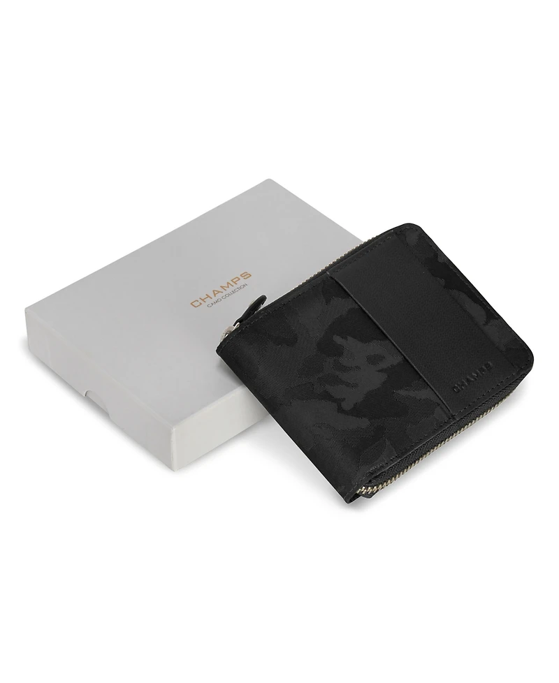Champs Men's Camo Collection Leather Zip Around Wallet