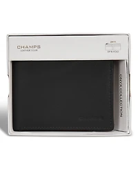 Champs Men's Onyx Collection Leather Zip Bi-Fold Wallet