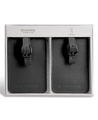 Champs Men's Onyx Collection Leather Luggage Tags